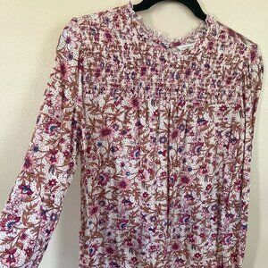 Lucky Brand multi-color / maroon floral print top - XXL